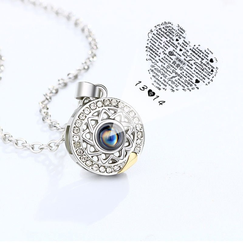 100 Languages I Love You Projection Couples Necklace