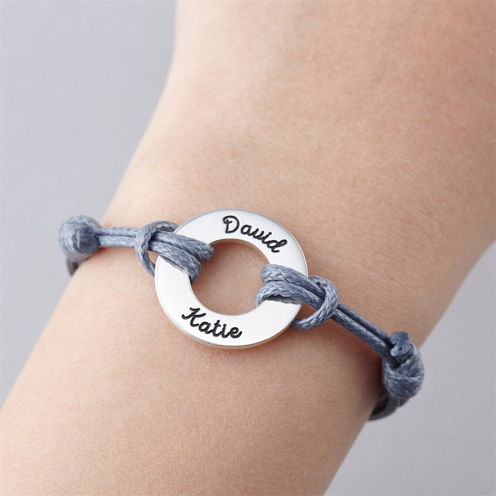 Engraved bracelets for couples
