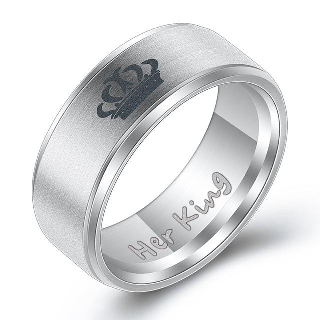 Her king his queen silver rings