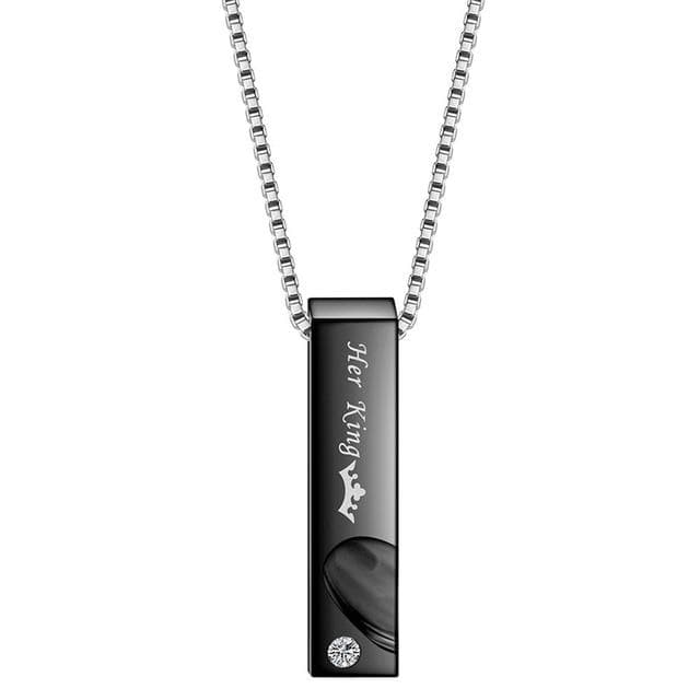 King and queen couple necklaces