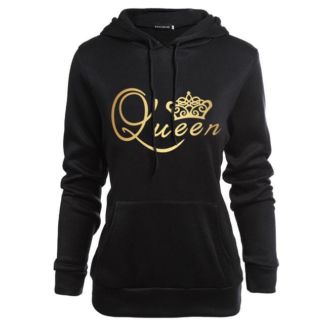 Matching couple hoodies king and queen