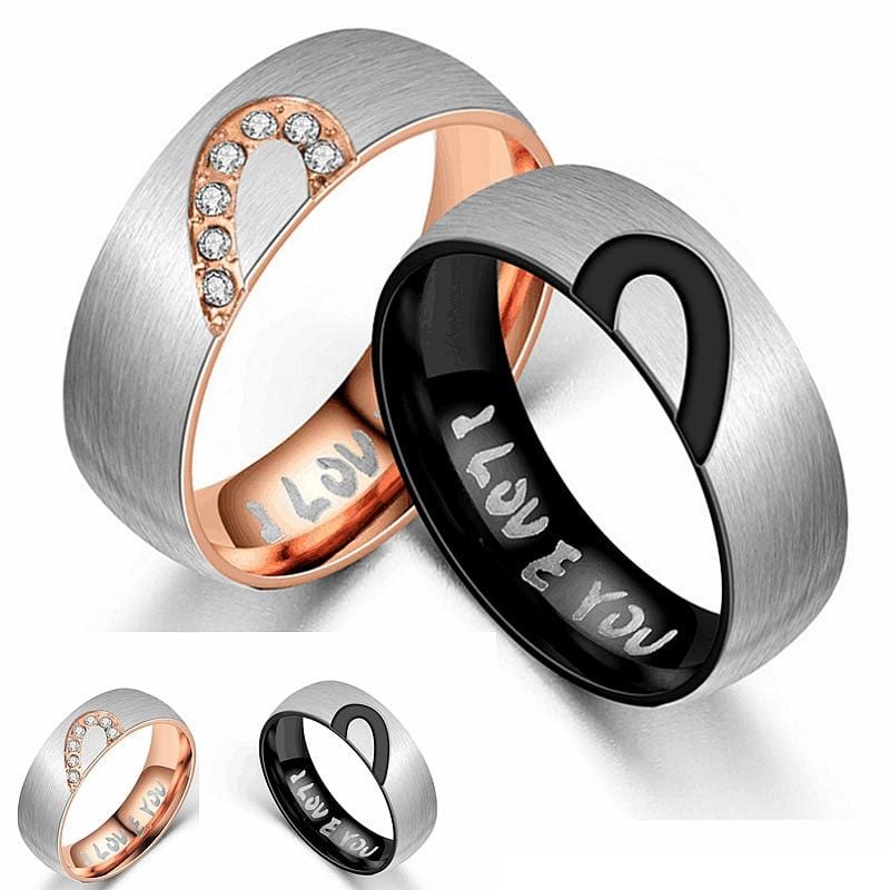 Matching half heart rings