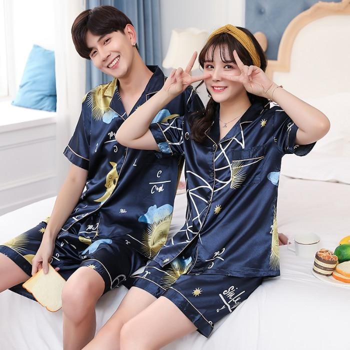 Matching silk christmas pajamas