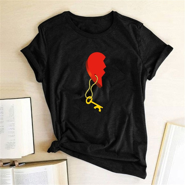 Couple T Shirt Half Heart