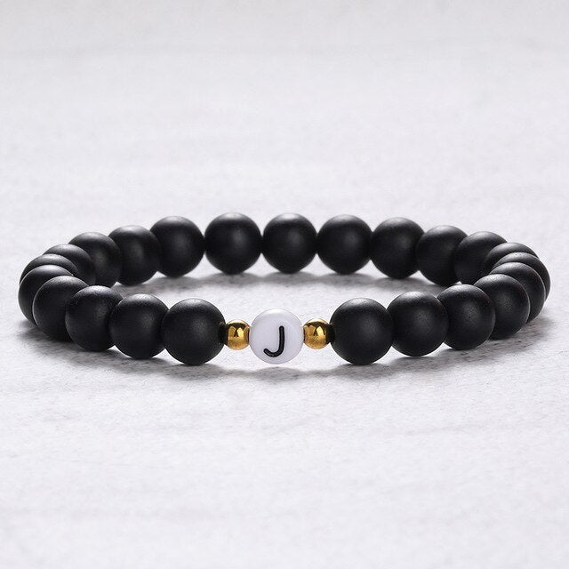 Couples Bead Initials Bracelets