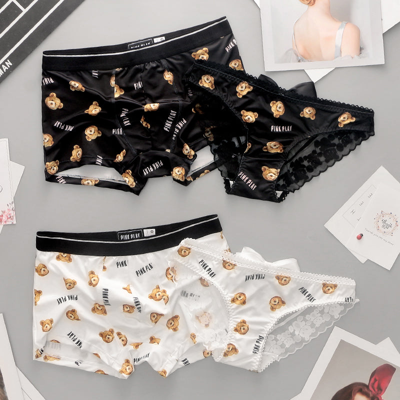 Cute couples silk underwear