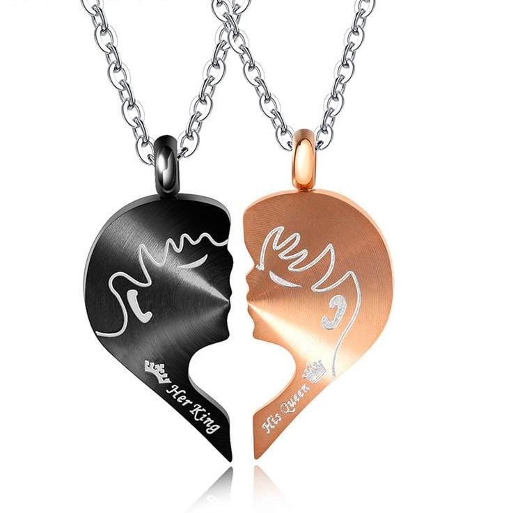 His queen her king necklace