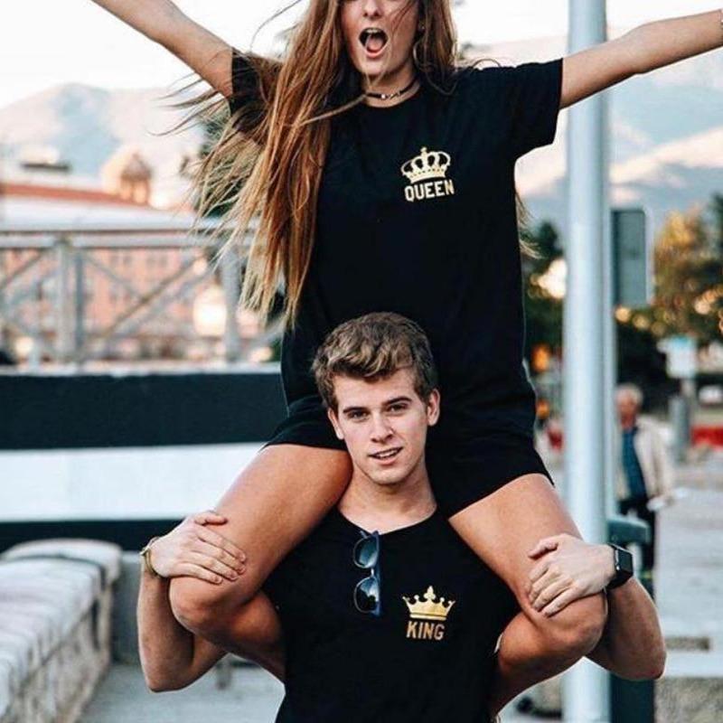 Couples matching shirts king and queen