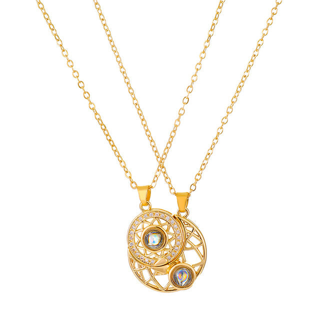 Sun and Moon Matching Necklaces