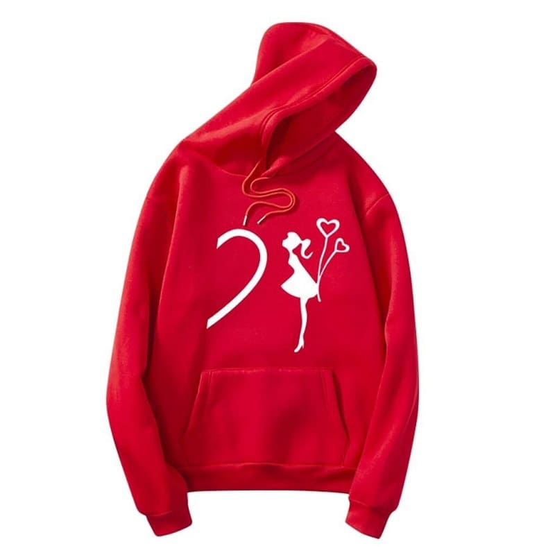 Couple hoodies kiss